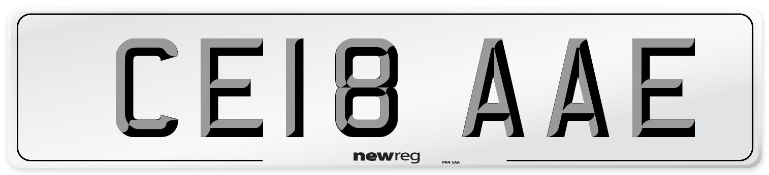 CE18 AAE Number Plate from New Reg